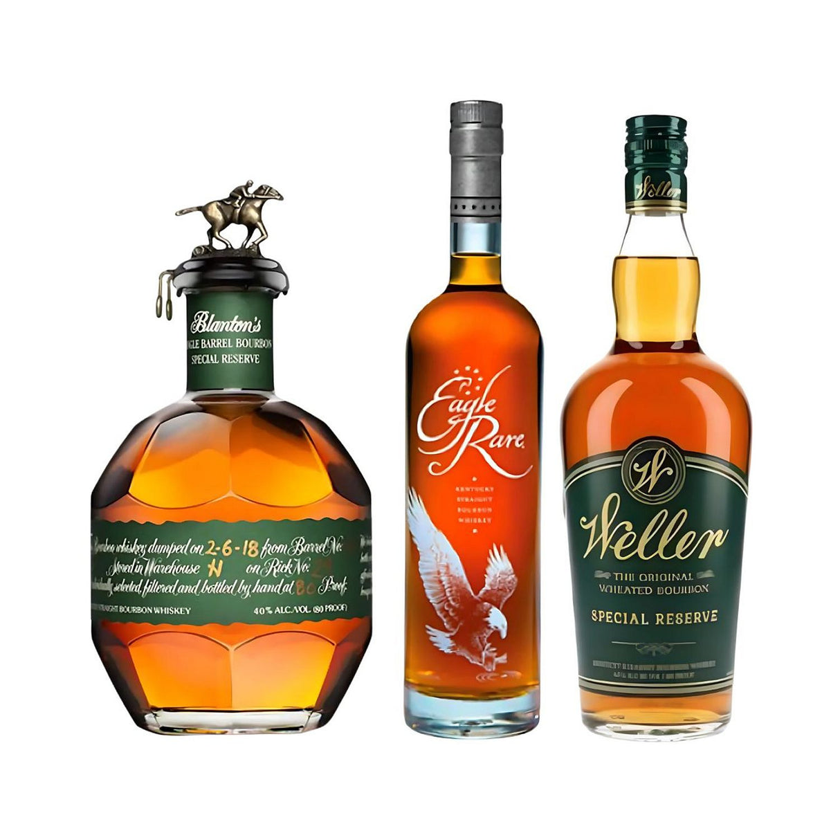 Blanton's Special Reserve, Eagle Rare 10 Year, and Weller Special Reserve Bourbon Bundle