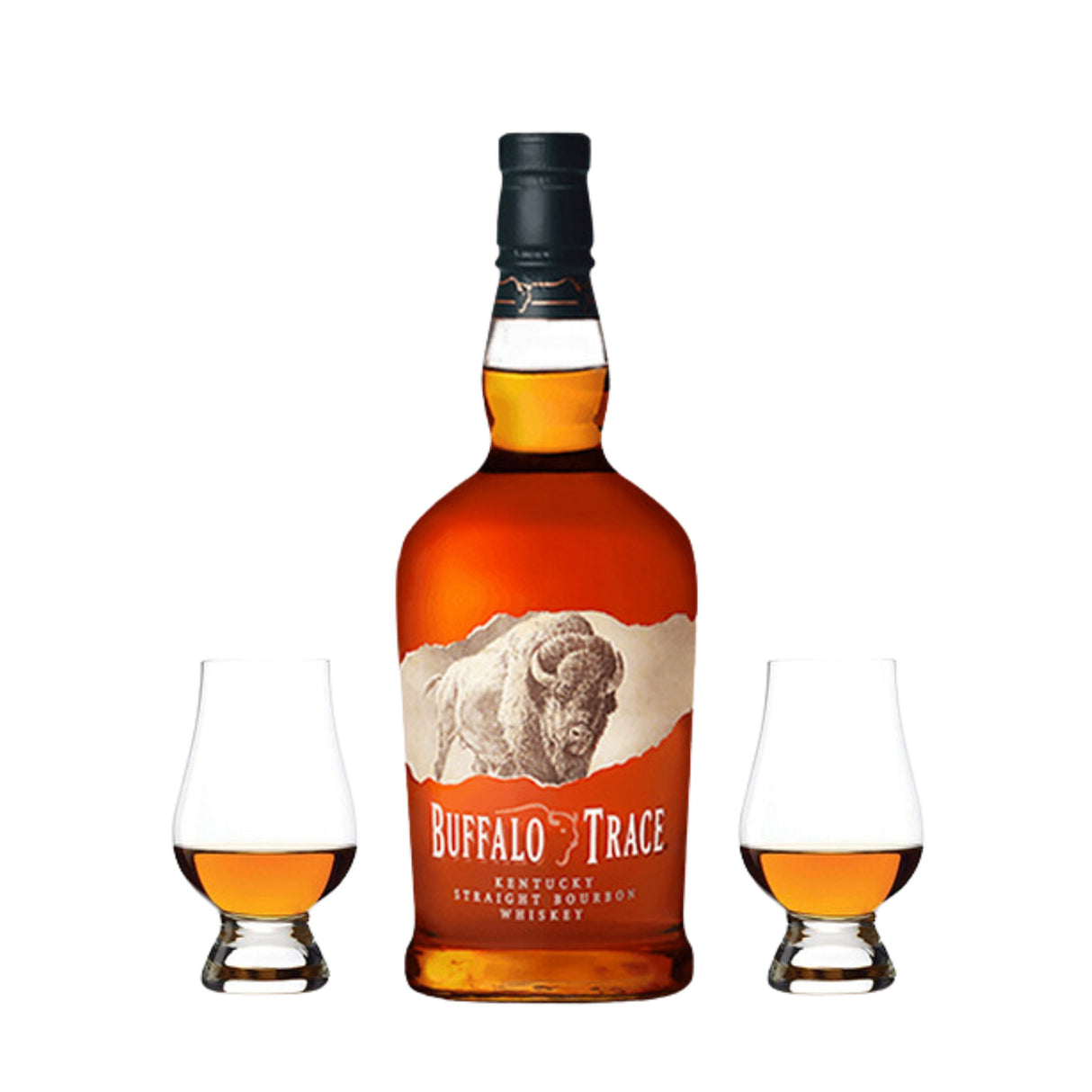 Buffalo Trace Kentucky Straight Bourbon Whiskey Gift Set with 2 Glencairn Glasses 750ml