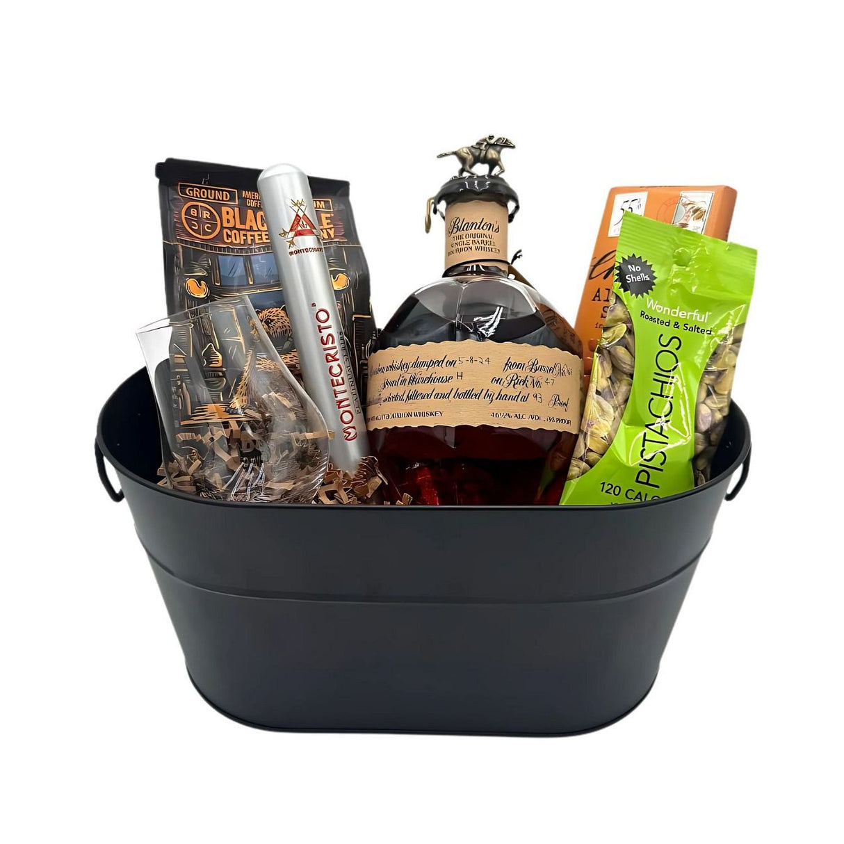 Blanton's Single Barrel Bourbon Whiskey Gift Basket (750ml + Assorted Items)