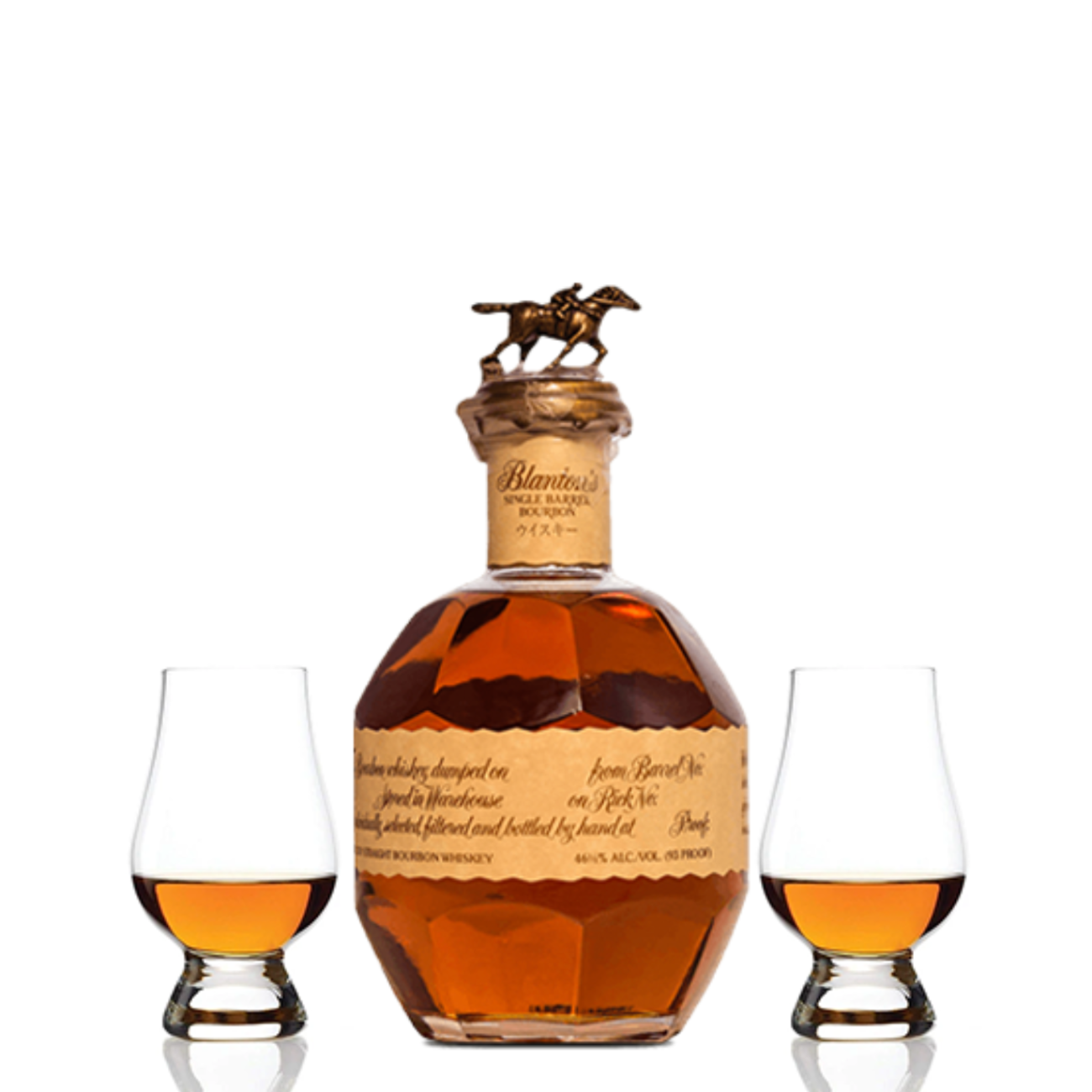 Blanton’s Single Barrel Bourbon Whiskey Gift Set with 2 Glencairn Glasses 750ml