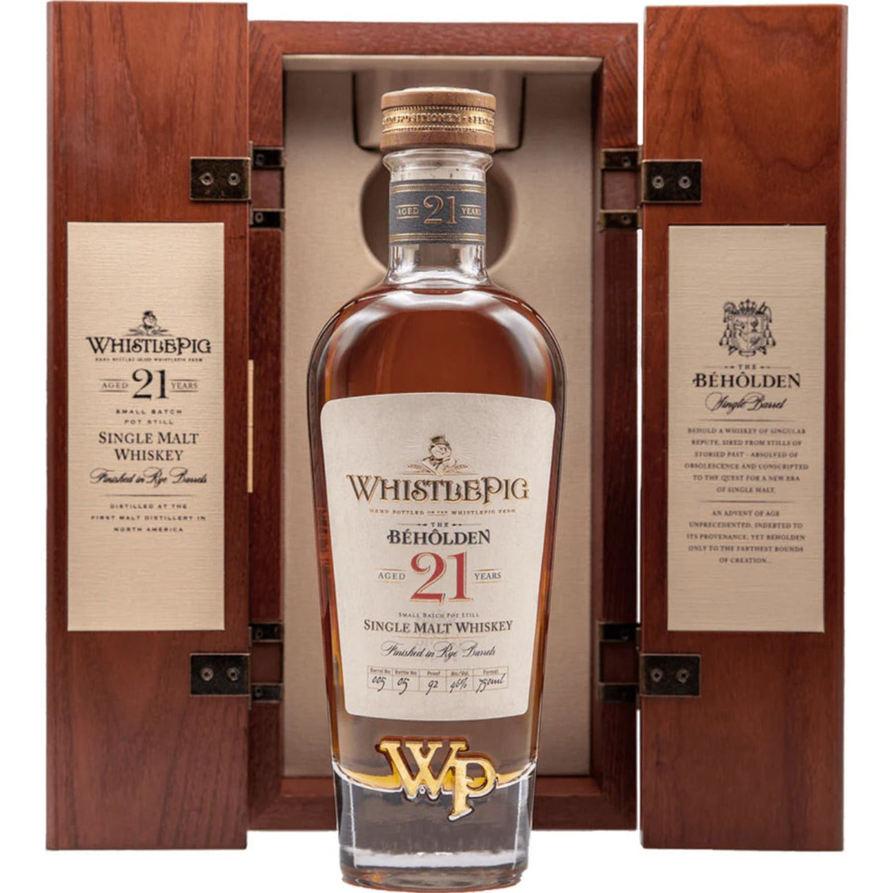 WhistlePig The Béhôlden 21 Year Single Malt Whiskey 750ml