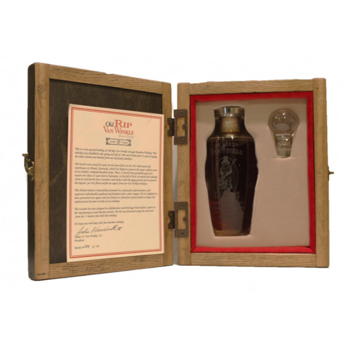 Old Rip Van Winkle 25 Year Old Decanter Set Bourbon Whiskey 750ml