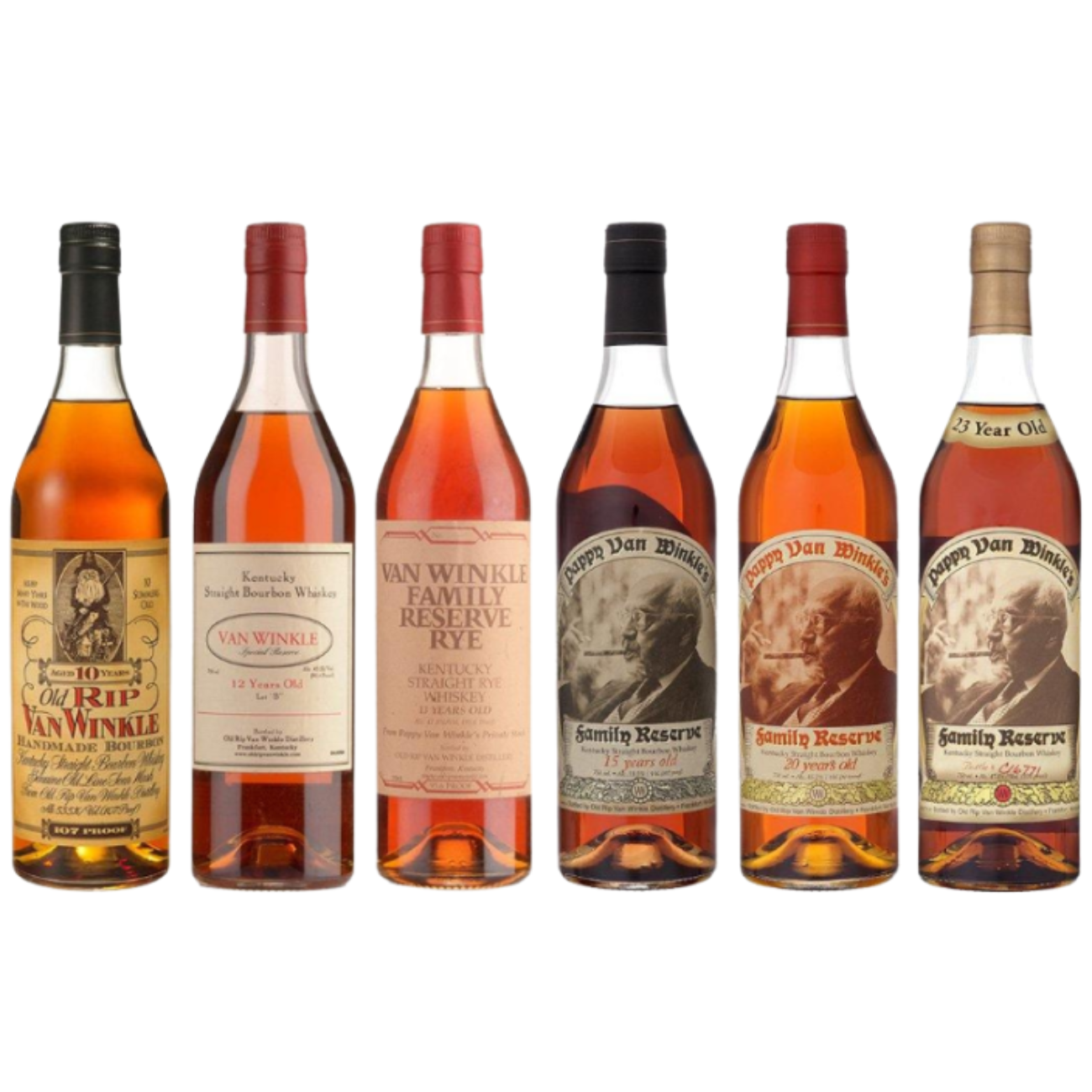 Pappy Van Winkle Complete Lineup Bourbon Collection Set 6 Bottles 750ml