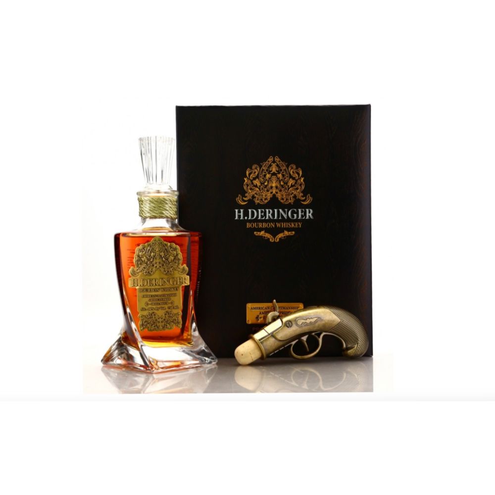 H. Deringer Bourbon Whiskey W/ Gun Stopper 750ML