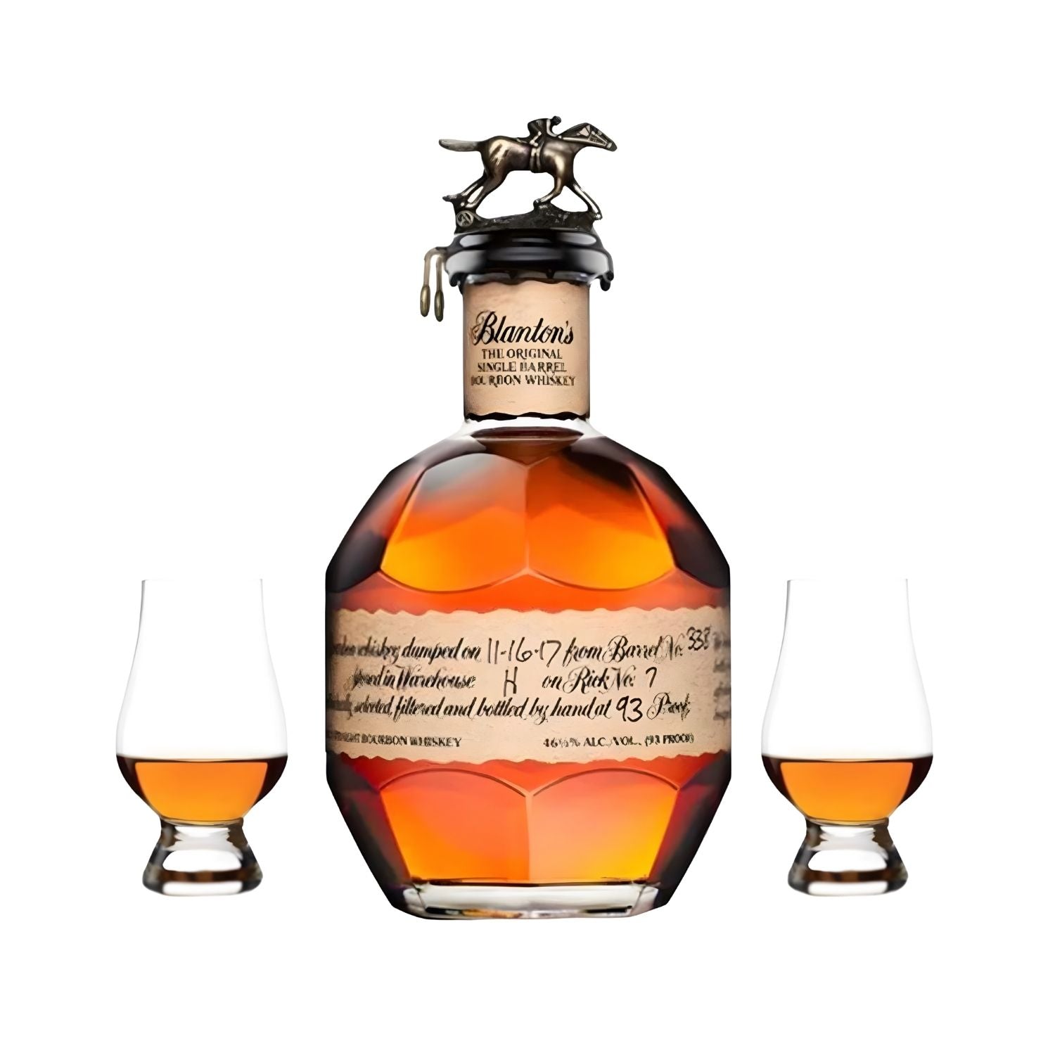 Blanton's Single Barrel Bourbon Whiskey Gift Set with 2 Glencairn