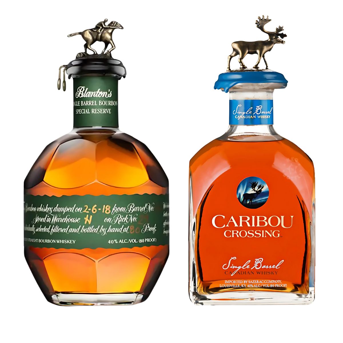 Blanton's Special Reserve Green Label and Caribou Crossing Whisky Bundle
