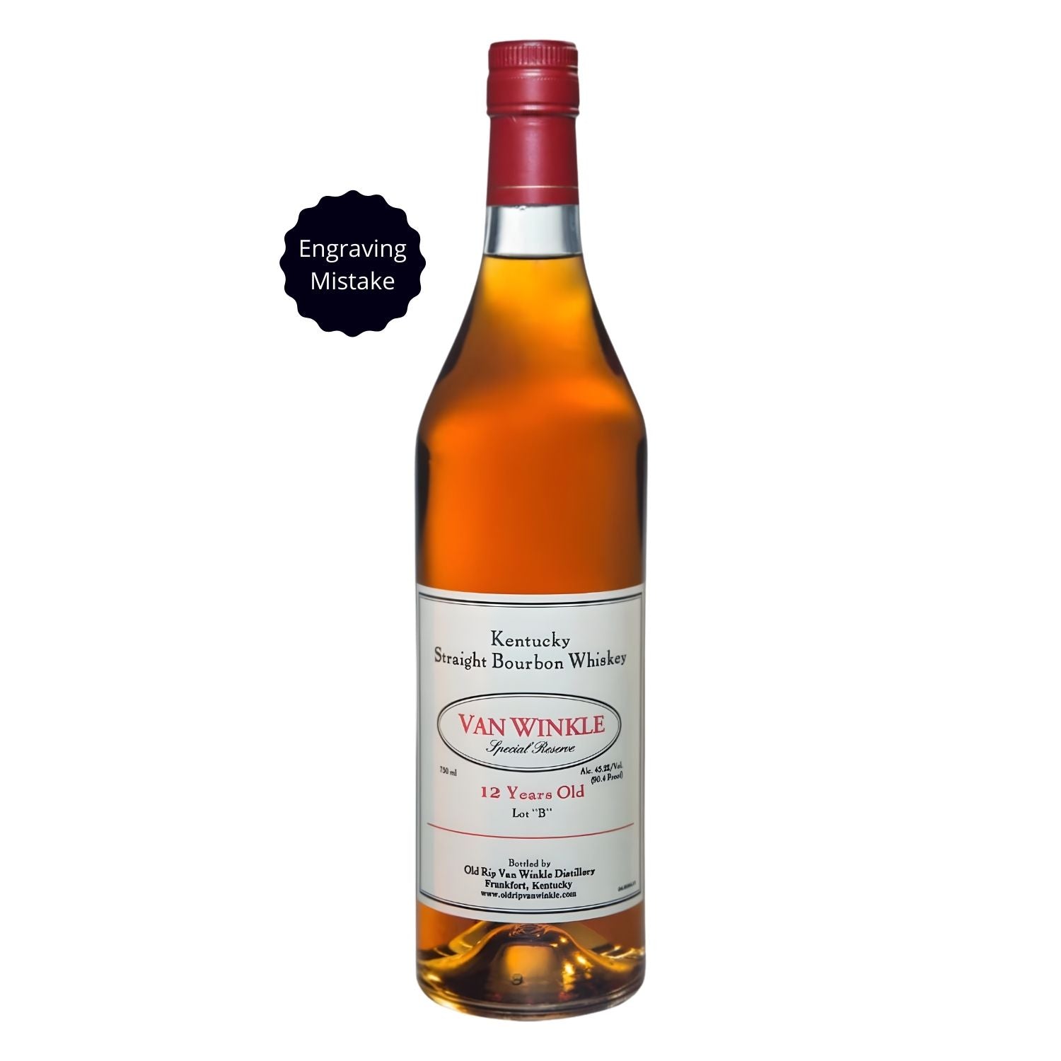 Pappy Van Winkle Special Reserve 12 Year Lot B – Engraving Mistake Bottle Deal (750ml)