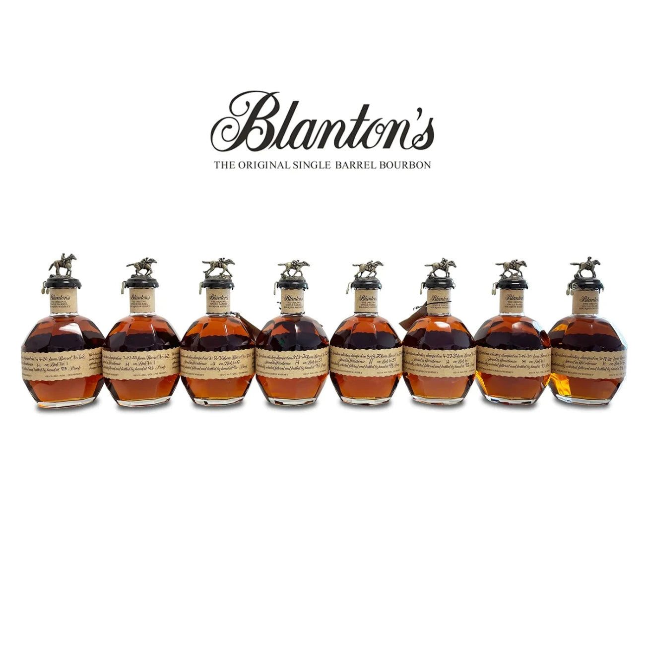 Blanton’s Complete 8 Bottle Collector’s Bundle – Original Single Barrel Bourbon with Horse Stoppers - 750ml