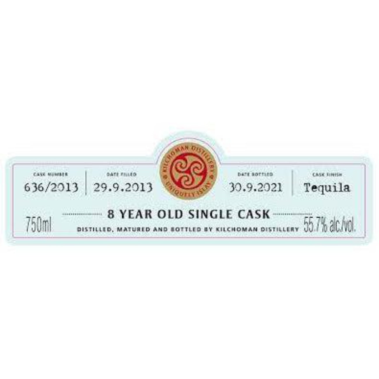 Kilchoman 8 Year Single Cask Tequila Cask Finish Islay Single Malt Scotch Whisky 750ml