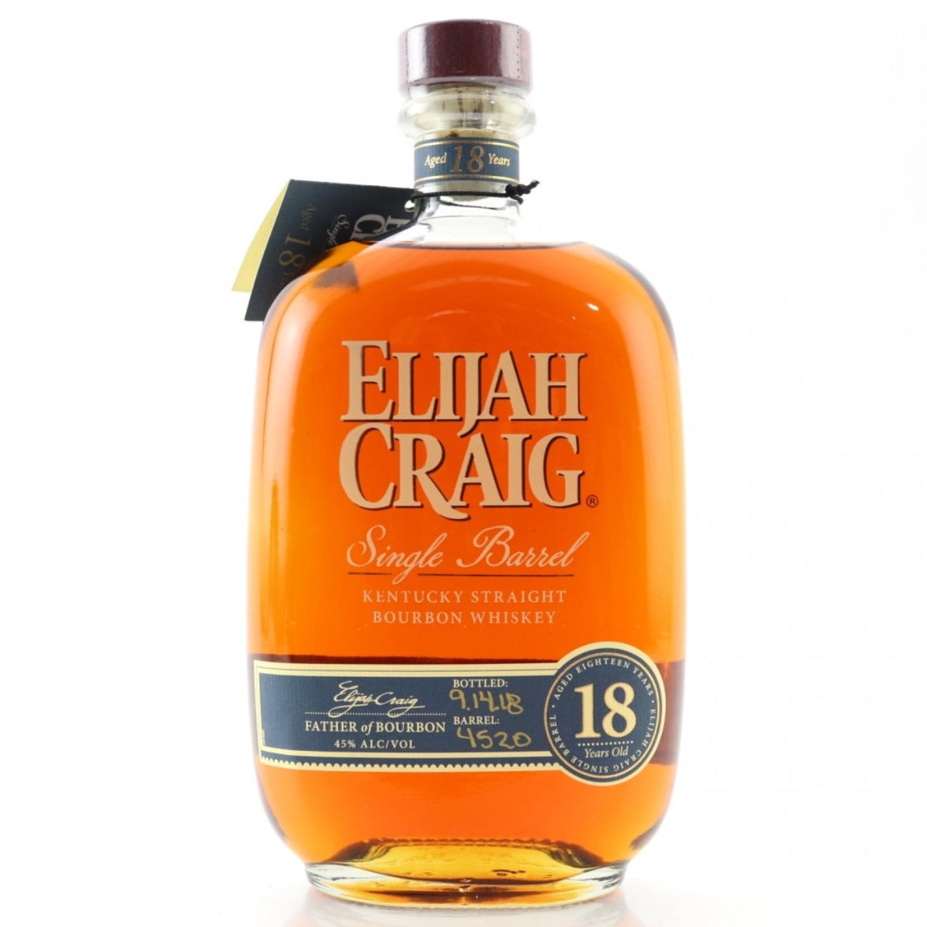 Elijah Craig 18 Year Single Barrel Bourbon Whiskey 750ml