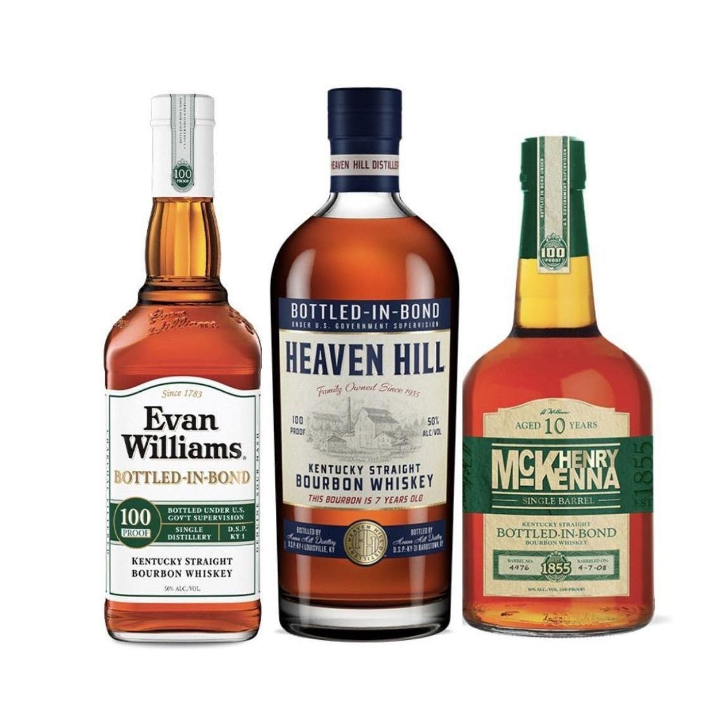 Heaven Hill Bourbon Trio – Bottled-in-Bond Collection (3 x 750ml
