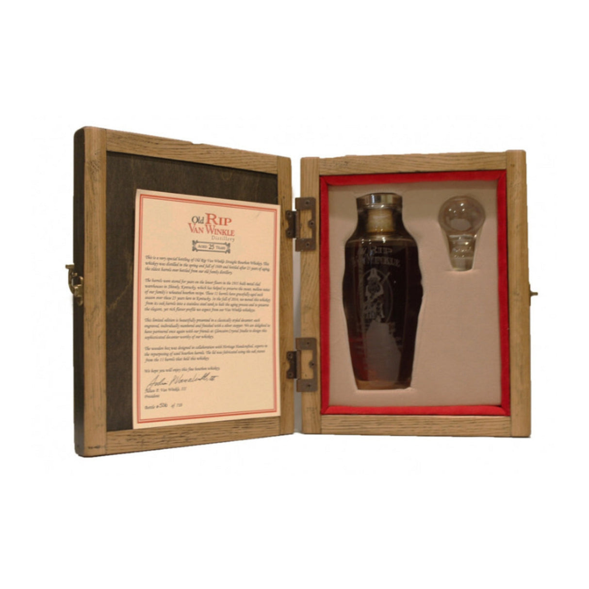 Old Rip Van Winkle 25 Year Old Decanter Set Bourbon Whiskey 750ml