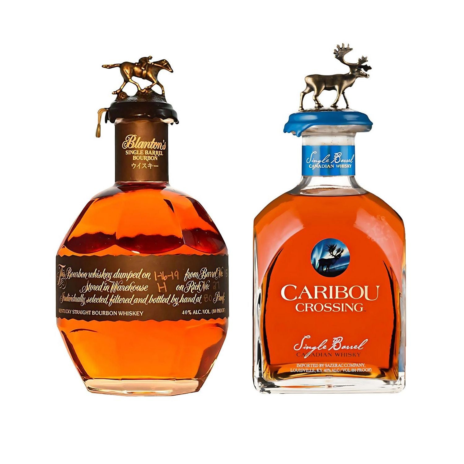 Blanton's Black Label Bourbon and Caribou Crossing Single Barrel