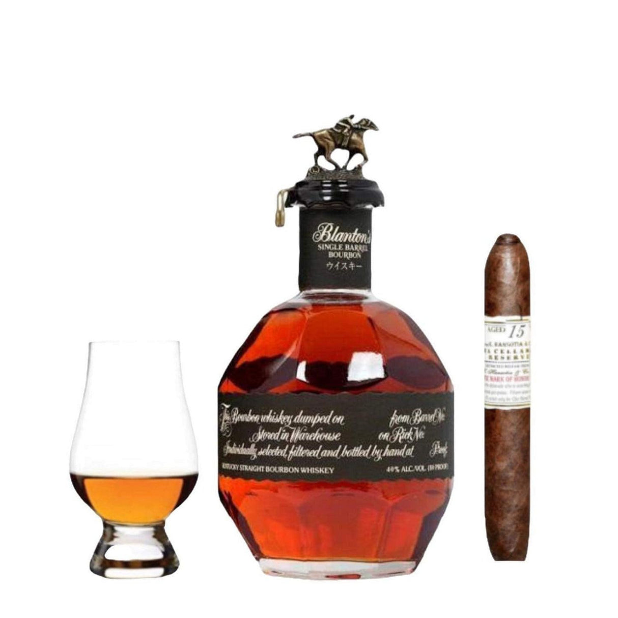 Blanton's Takara Black Edition Gift Set with Premium Cigar & Glencairn Glass