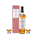 The Macallan 15 Year Double Oak Single Malt Scotch Whisky Gift Set with Glencairn Glass 750ml