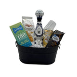 Clase Azul Reposado Tequila Gift Basket - 375ml Bottle with Tequila Flutes, Chocolates & Gourmet Treats