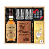 The Balvenie 14 Year Caribbean Cask Scotch Gift Crate - Whisky, Leather Journal, Glasses & Whiskey Stones