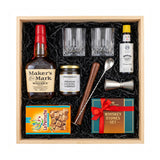 Maker's Mark Old-Fashioned Wooden Gift Crate - Bourbon, Glasses, Bitters & Bar Tools
