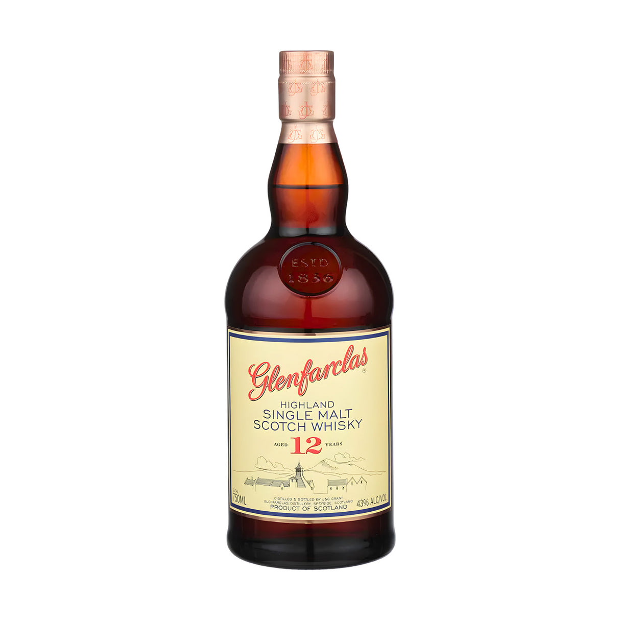 Glenfarclas 12 Year – Sherry Cask Matured Single Malt Scotch Whisky (750ml)