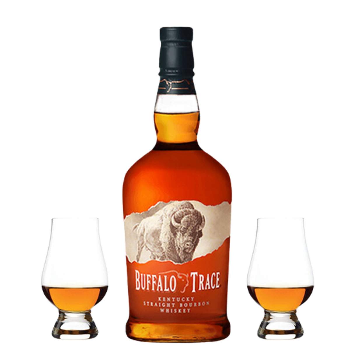 Buffalo Trace Kentucky Straight Bourbon Whiskey Gift Set with 2 Glencairn Glasses 750ml