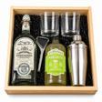 Fortaleza Blanco Tequila Margarita gift set with Stirrings mix glasses shaker squeezer and wooden crate