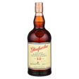 Glenfarclas 12 Year Highland Single Malt Scotch Whisky 750ml whisky bottle with deep amber glass, copper foil-wrapped cap, and cream label with red script lettering and detailed distillery illustration against a clean white background