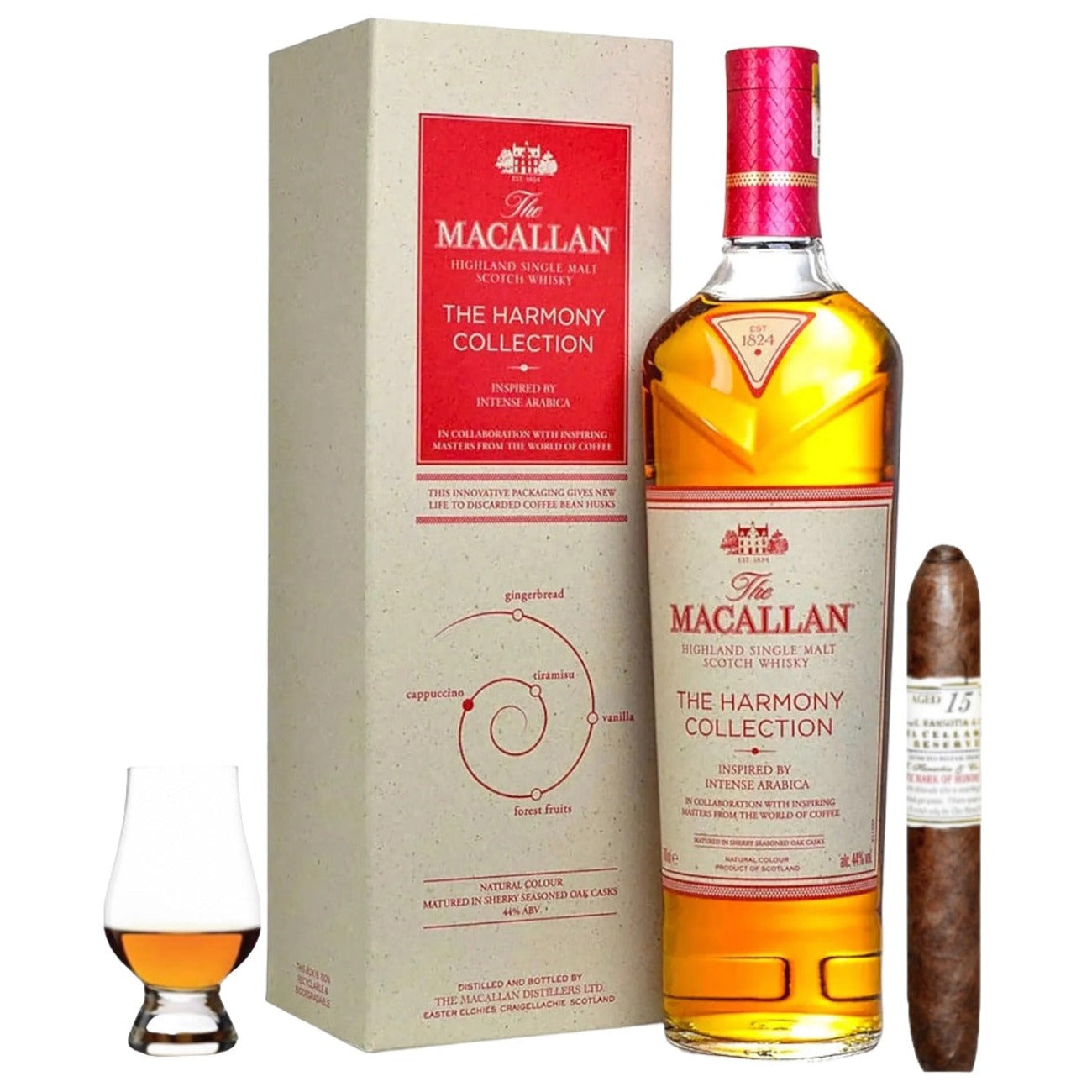 The Macallan | Harmony Collection Intense Arabic Single Malt Whisky Glencarin And Cigar Gift Set