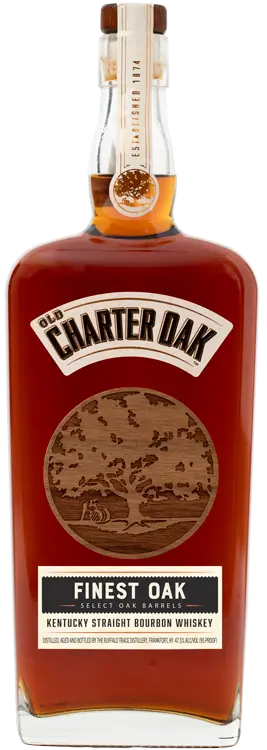 Old Charter Finest Oak bourbon whiskey 750ml bottle on white background