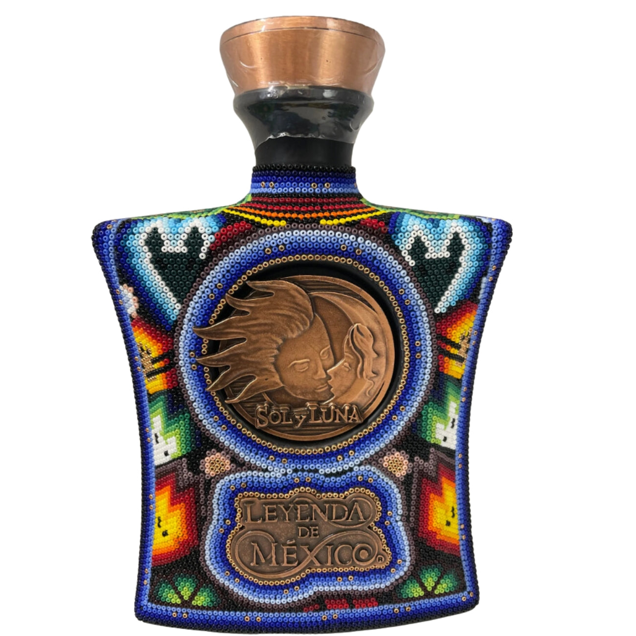 Leyenda De Mexico | Extra Anejo Beaded Bottle | Sol Y Luna | Tequila