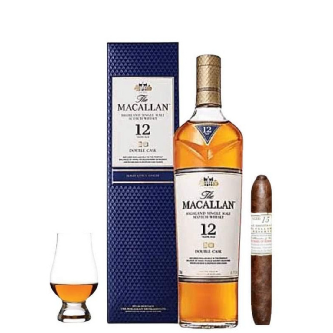 The Macallan 12yr Double Cask | Cigar &amp; Glencairn GIFT SET