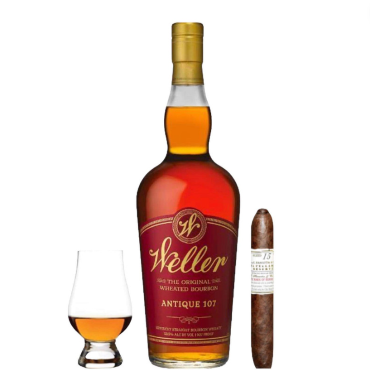 W.L. Weller Antique 107 | Cigar &amp; Glencairn GIFT SET