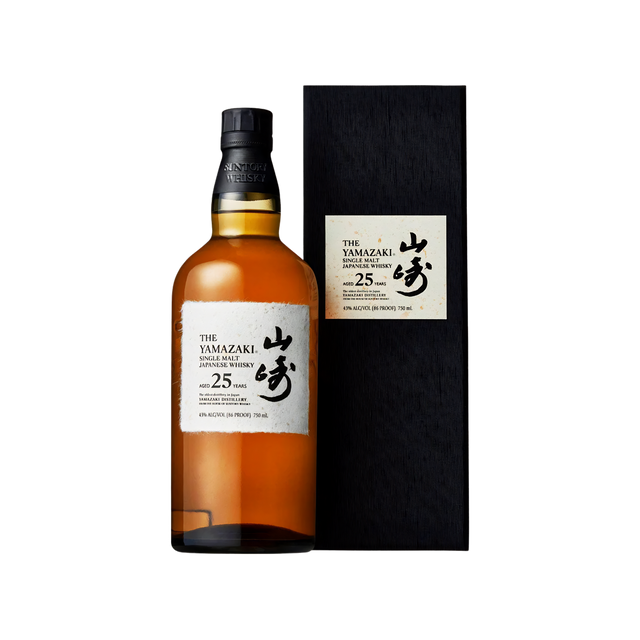 Yamazaki 25 Year Old Japanese whisky bottle with box