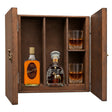 Elmer T. Lee Single Barrel & Rock Hill Farms Single Barrel in a wooden gift box with two crystal glasses on white