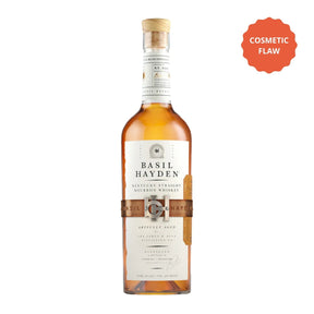Basil Hayden's Kentucky Straight Bourbon Whiskey 750ml bottle with cosmetic label flaw — Blooper discount bottle
