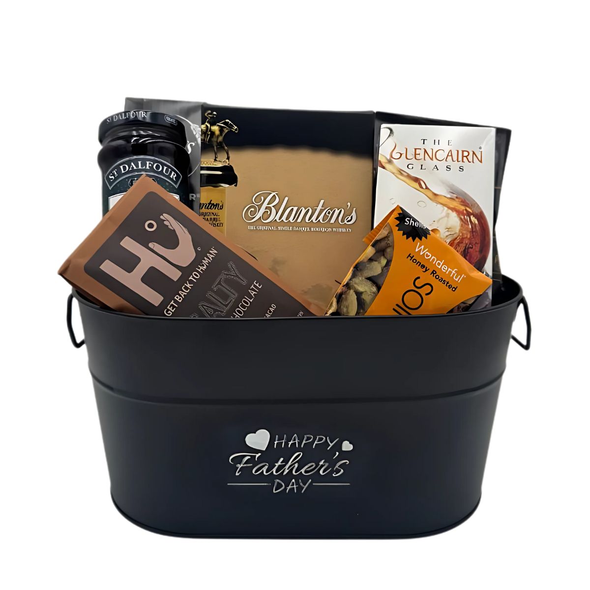 Blanton's Father’s Day Single Barrel Bourbon Whiskey Gift Basket (750ml + Assorted Items)