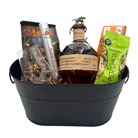 Blanton's Single Barrel Bourbon Whiskey Gift Crate with Gourmet Snacks