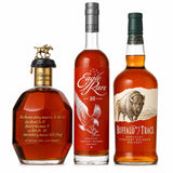 Blanton's Gold Edition Eagle Rare 10 Year and Buffalo Trace bourbon bundle three bottles