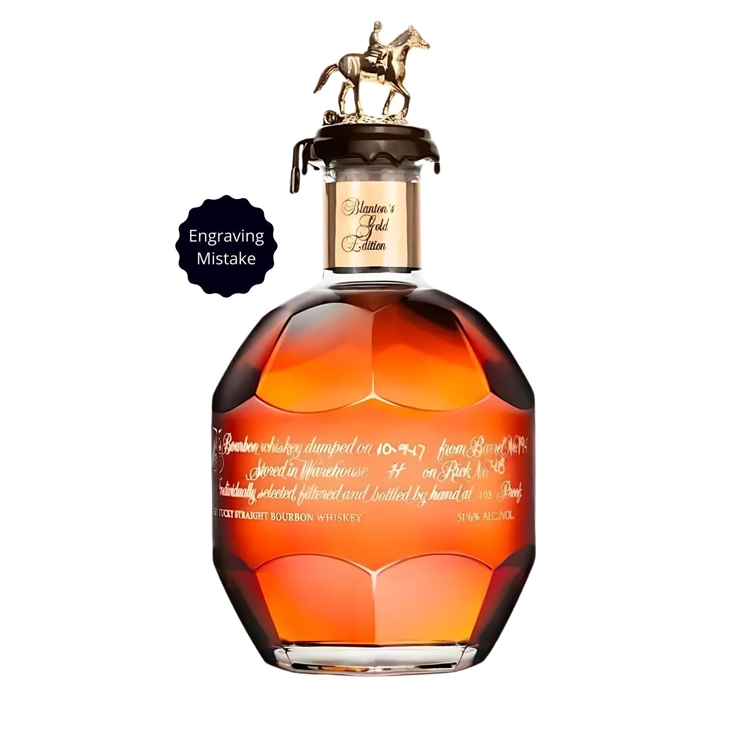 Blanton’s Gold Edition Single Barrel Bourbon – Engraving Mistake Bottle Deal (700ml)