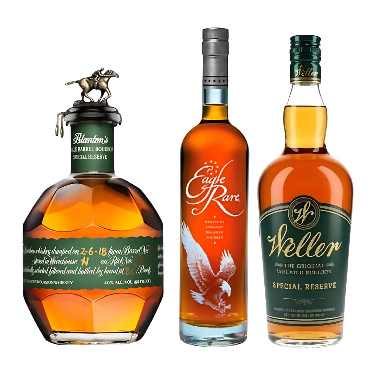 Blanton's Special Reserve, Eagle Rare 10 Year, and Weller Special Reserve Bourbon Bundle