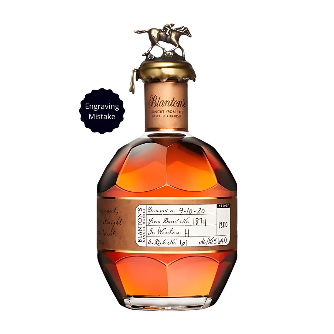 Blanton’s Straight From the Barrel Bourbon – Engraving Mistake Bottle Deal (700ml)