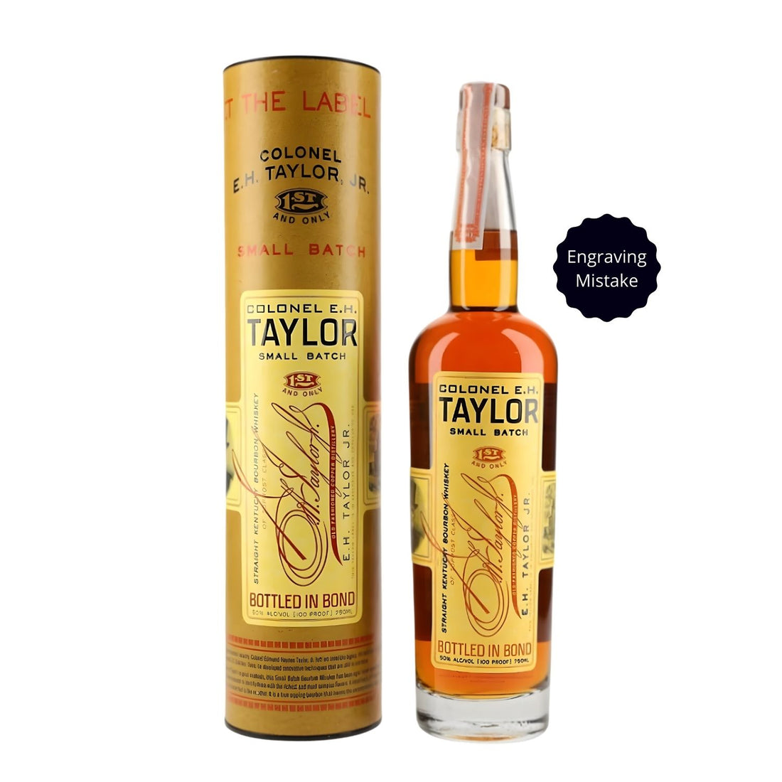Colonel E.H. Taylor Small Batch Bourbon – Engraving Mistake Bottle Deal (750ml)