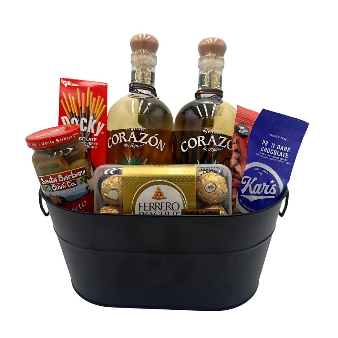 Corazón Single Barrel Blanton’s Reposado Tequila &amp; Corazón Weller Reposado Tequila Gift Basket (2 x 750ml + Assorted Items)
