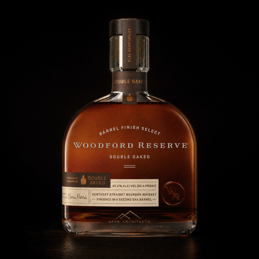 Etched corporate mark — Woodford Double Oaked
