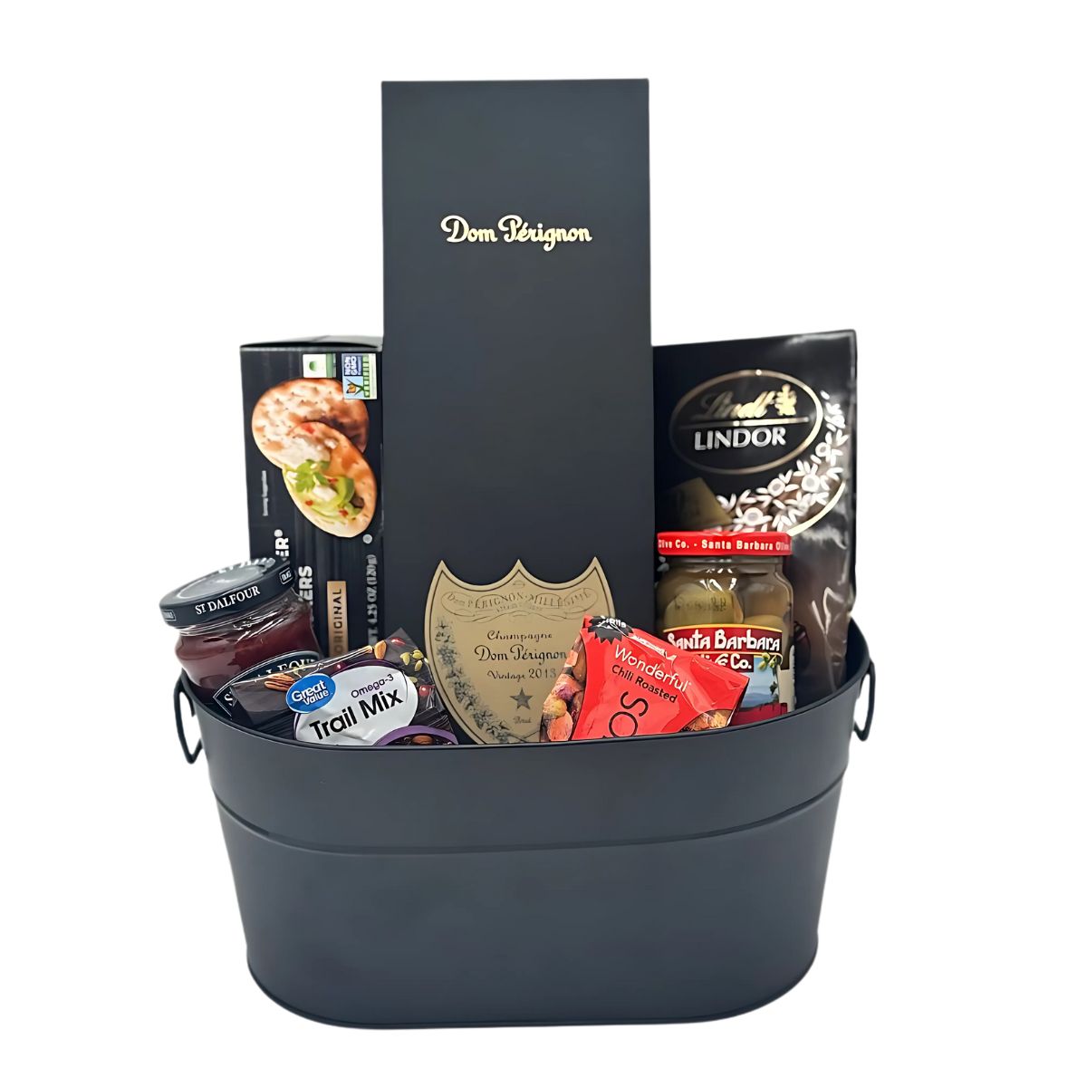 Dom Pérignon Champagne Gift Basket with Gourmet Treats (750ml)
