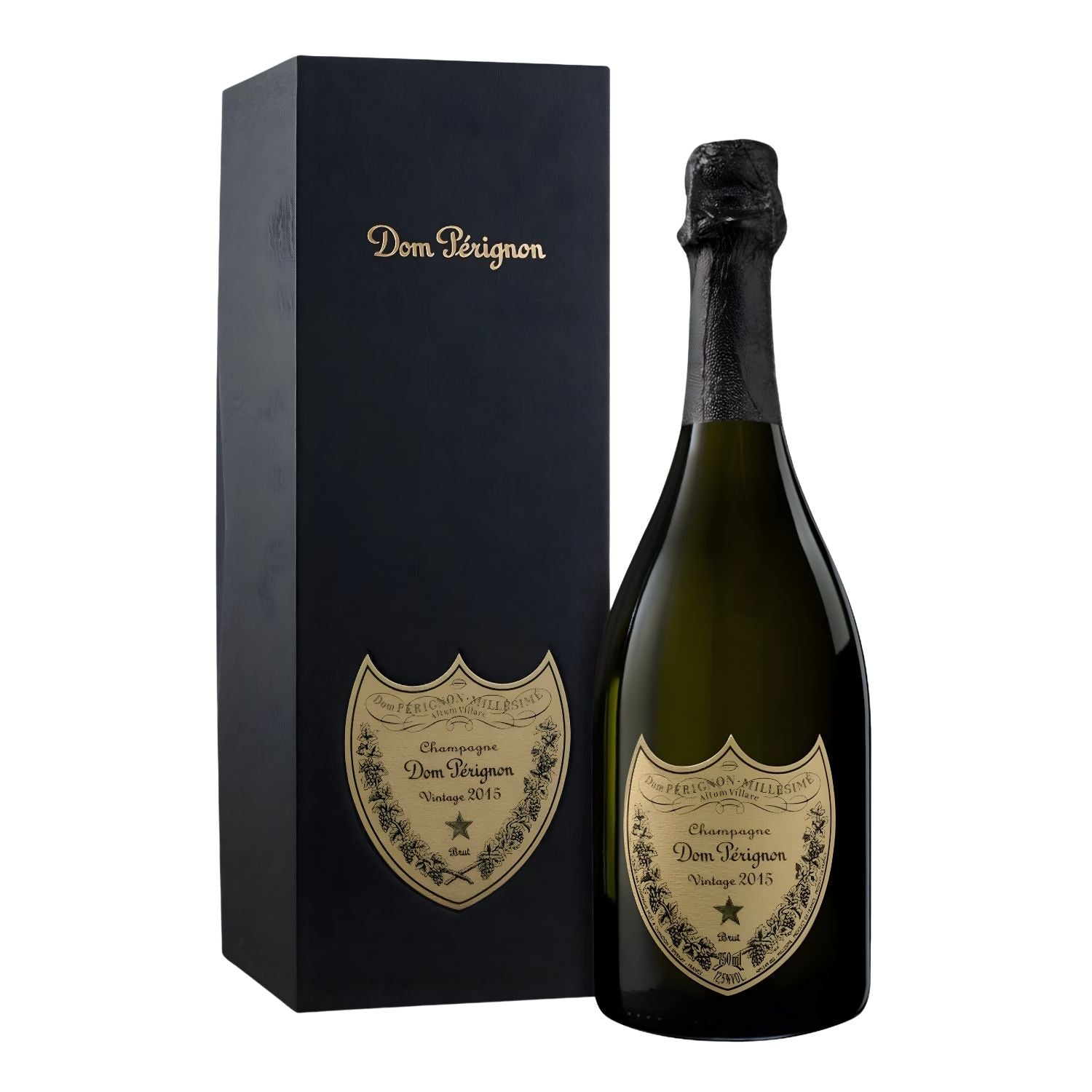 Dom Pérignon Vintage Brut Champagne 750ml bottle with iconic presentation box, aged minimum 8 years, prestige cuvée from Moët &amp; Chandon Champagne France
