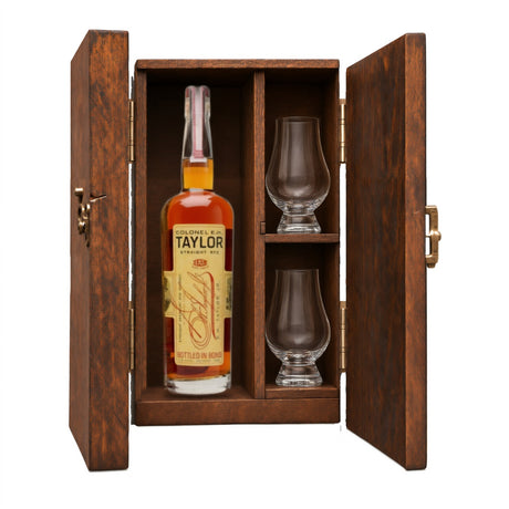 E.H. Taylor Straight Rye Gift Set Wooden Box 2 Glasses 750ml — Glencairn Glasses
