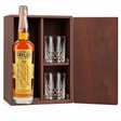 E.H. Taylor Small Batch bourbon wooden gift set with 2 crystal glasses — caramel oak vanilla finish 750ml.