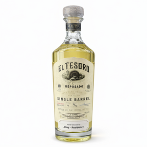 El Tesoro Reposado Single Barrel Tequila front bottle product photo on white background