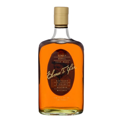 Elmer T. Lee Single Barrel Sour Mash Kentucky Straight Bourbon Whiskey 750ml on white background – smooth, balanced bourbon from Buffalo Trace available at Total Bourbon