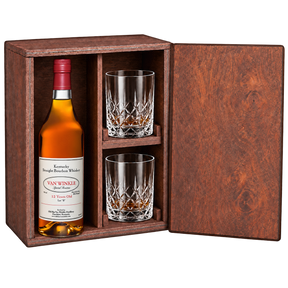 Van Winkle Special Reserve Lot B 12 Year Gift Set with Wooden Box & 2 Crystal Glasses featuring a 750 mL bottle, fitted wooden box, and two glasses